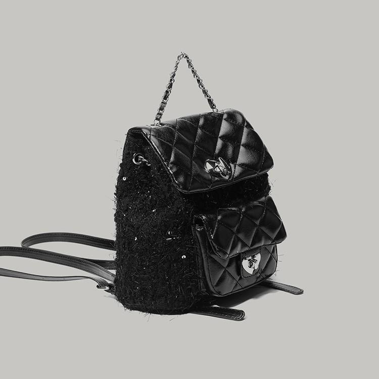 This Year's Trendy Spring Summer New Style Small Fragrance Style Backpack for Women Gentle Sweet Rich Style Casual Flap Small Backpack Trend