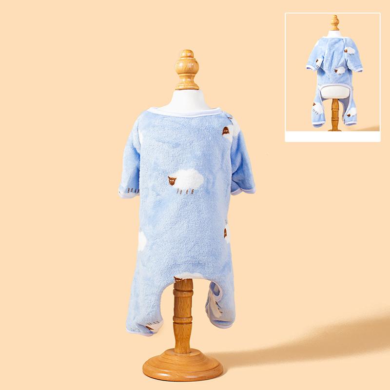 

Горячая распродажа осенне-зимней одежды для домашних животных, новая одежда для собак из овечьего кораллового бархата, одежда для собак из бишона Тедди S синий