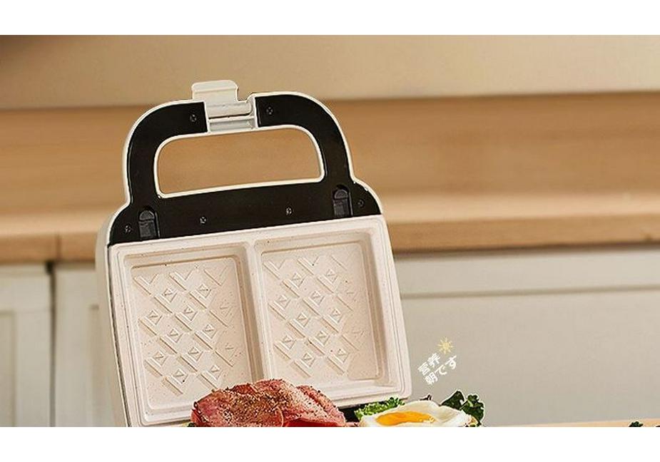 Multi-Functional Double-Disc Breakfast & Waffle Maker with Replaceable Baking Plates