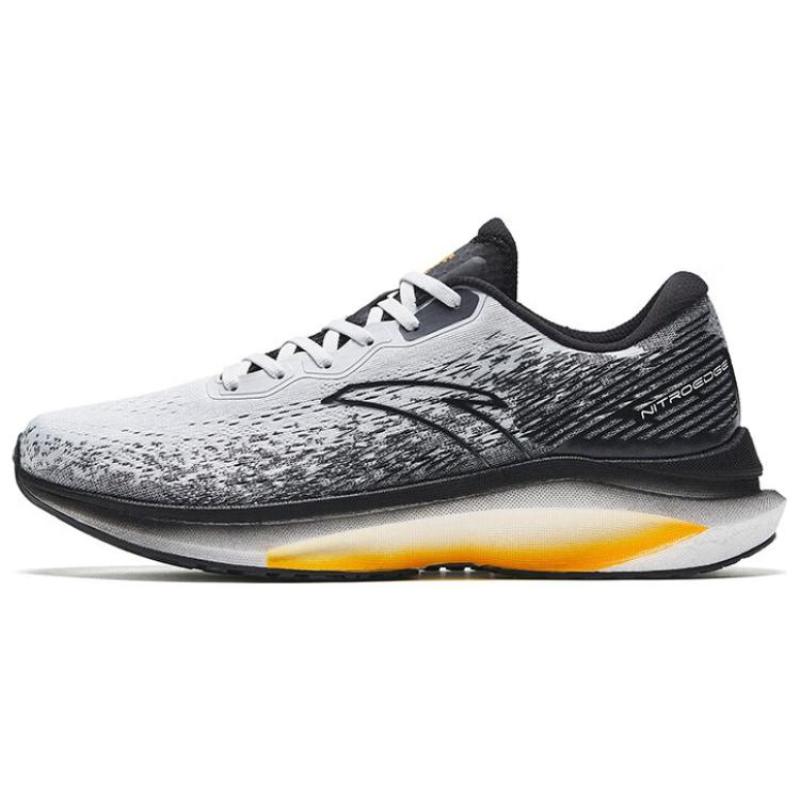 Anta Champion Running Shoes Lite Cushioning, Wear Resistant Low top Running Shoes Men s Black Gray White Sneakers 112335581S-9 44