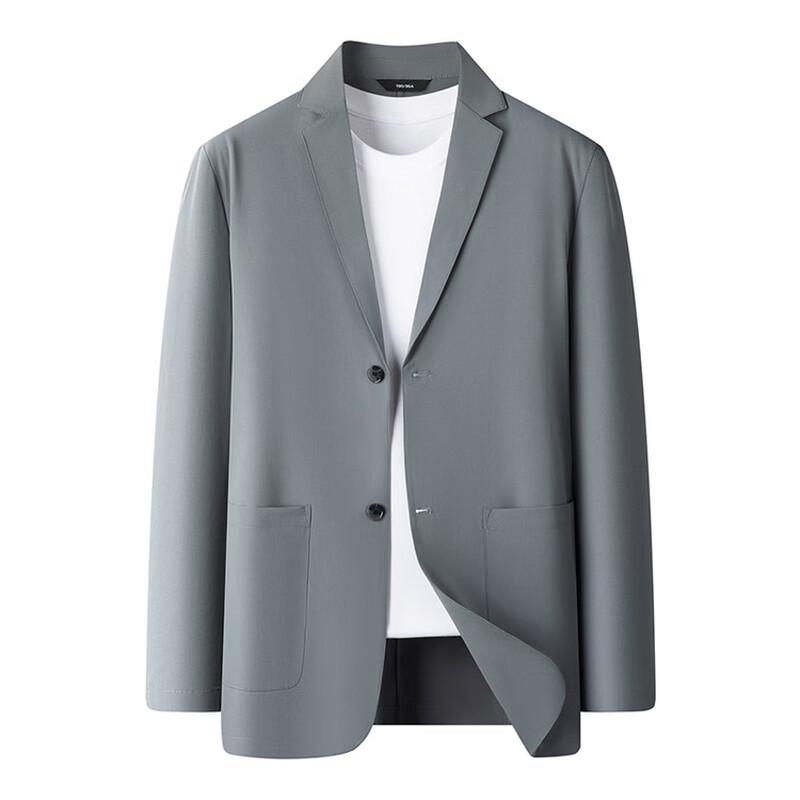 ROMON Men's Ice Silk Casual Suit Jacket
