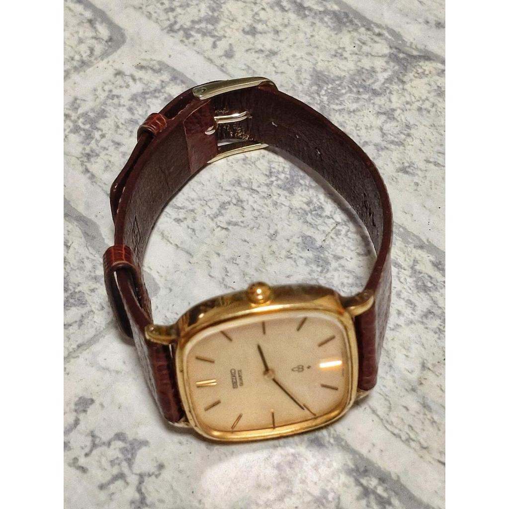 Used Working item, new battery replaced, SEIKO, Quartz, Chariot, Men's wristwatch, Vintage, Antique, Leather belt