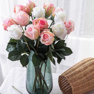 Ramo de Rosa de Látex Artificial, Flor de Simulação, Flores Falsas de Toque Real, Laranja, Rosas Roxas, Estudo, Auditório, Decoração de Salão