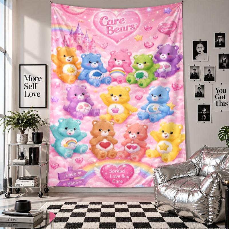 Wall TapestryCare Bears Art Hanging Cloth Decorative Background Cover for Room Decoration