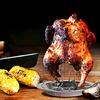 Supporto per Pollo Griglia Verticale Supporto per Arrosto di Pollo Padella per Griglia Forno BBQ