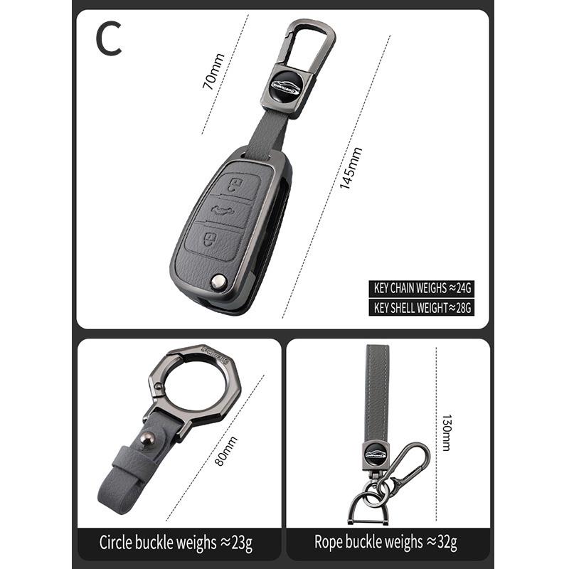 Zinc Alloy Car Flip Key Case Cover for A1 A3 A4 8P 8L 8V A5 B6 B7 A6 A7 C5 C6 Q3 Q5 Q7 4F S3 S4 S6 RS3 TT Shell Accessories