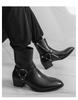 Men's High-Top Chelsea Motorcycle Boots - Trendy British Style Pointed Toe Leather Casual Short Boots.