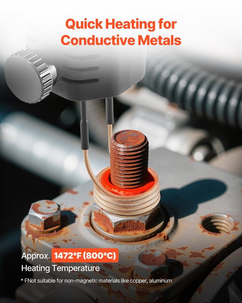 10Pcs Magnetic Induction Heater Coil, Inductor Heat Accessories, Mini Heater Coil Kit with Flexibility and Long Lifespan, for Removing Rusty Bolts and