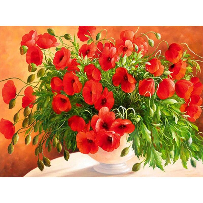 New 5D DIY Diamond Painting Flower Diamond Embroidery Scenery  Rhinestones Crafts Full Round Drill Home Decor Art Gift