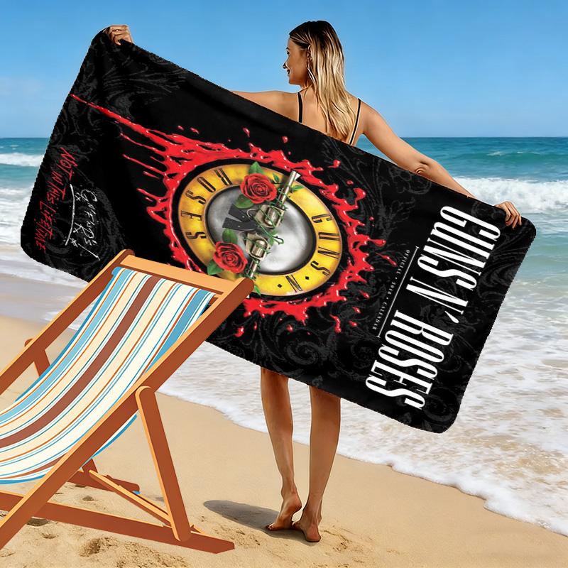 Guns N 'Roses 2D Flat Print Beach Towel, Large Soft Quick Dry Towel for Beach Camping SwimmingDSTJ0925107