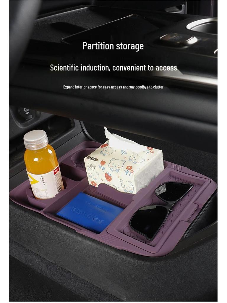 Soft Rubber Organizer for Xiaomi SU7 Console Storage Compartment, Car Interior Accessories