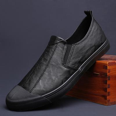 Zapatos Nuevos para Hombre Zapatos Casuales de Cuero Moda Primavera Verano Hombre PU Cuero Mocasines Slip-On Zapatos Planos Ligeros de Ocio