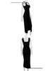 Women's Spaghetti Strap Hollow Out Long Skirt Dress