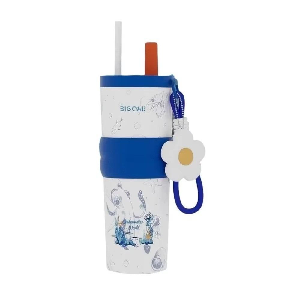 

710 мл Изолированная кружка Большой емкости Вакуумная кружка Портативная Термобутылка для воды Кофейная кружка темно-синий