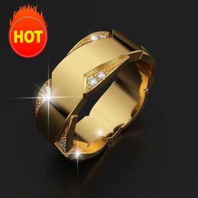 14K Cincin Emas Untuk Pria Janji Cinta Pria Mempelai Pria Pernikahan Perhiasan Mewah Pertunangan Berlian Cincin Berlian Cincin Pria