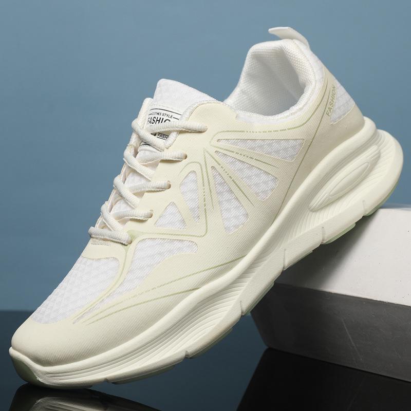 Men s Trendy Height-Increasing Breathable Sports Dad Shoes with Thick Sole 40 грязно-белый