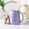 Charming Japanese-Style Cat Ceramic Mug - Cute & Girly, High Aesthetic Value, Customizable with Logo