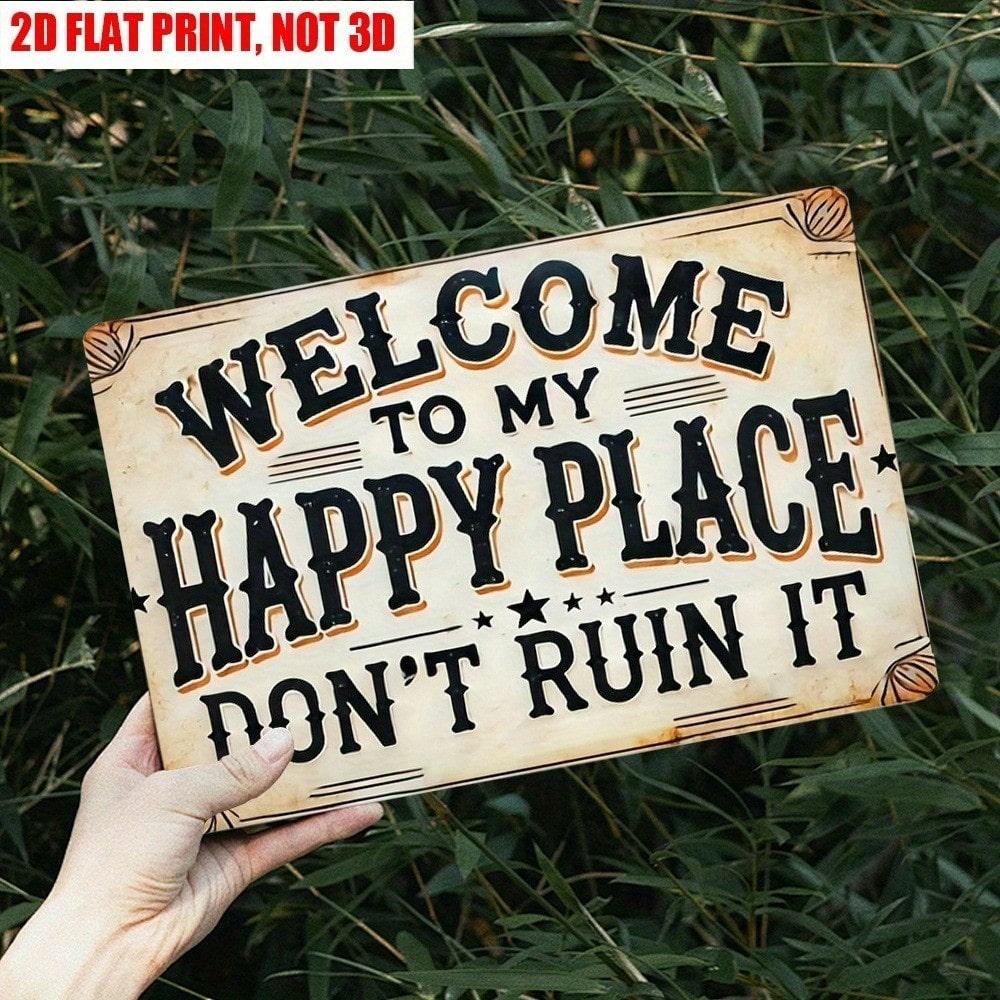 Iron Rustic Welcome Sign Personalized Metal Tin Wall Art Farmhouse Vintage Weatherproof Decor 20x30
