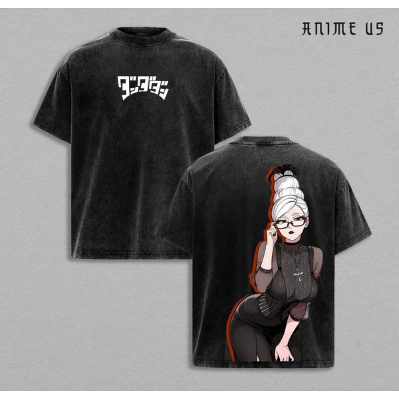 Hot Anime Dandadan Ayase Seiko Clothing Men Women Casual Tshirts Washed Cotton Tee Retro Oversized T-shirt Harajuku Male T Shirt