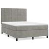 3143025 vidaXL Bed with Divan Base and Mattress Light Grey 140x200cm Velvet
