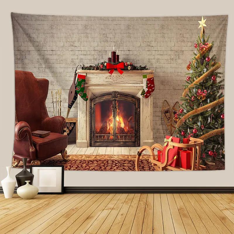 Arazzo per albero di Natale, regalo di Natale, caminetto, decorazione natalizia per la fattoria, coperta da cucina, decorazione da parete Feliz Navidad