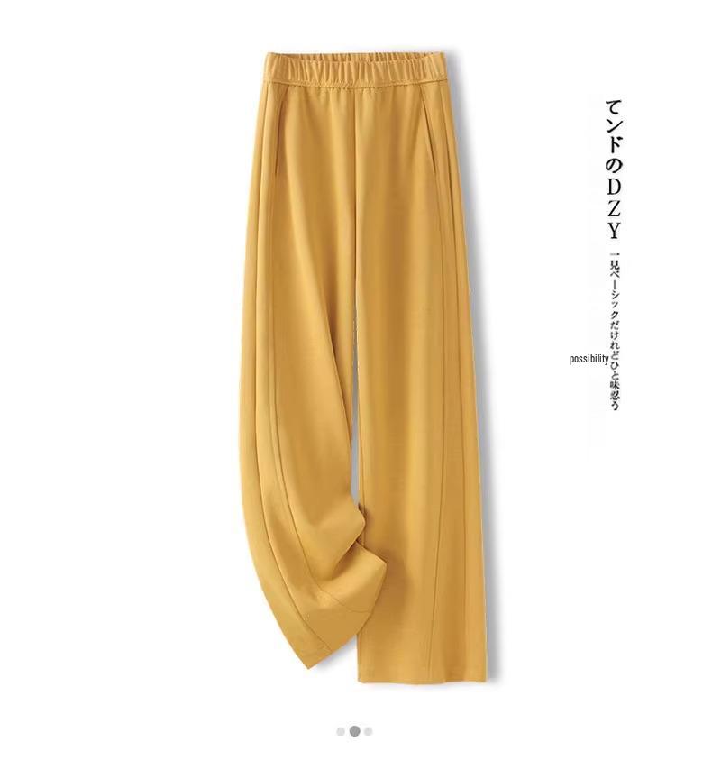 Women's High-Waisted Gray Elastic Waist Wide-Leg Sweatpants - Spring 2025 Collection