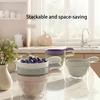 1pc Handheld Kitchen Colander, Double-Layer Fruit Washing Basket, Hanging Plastic Vegetable Washing Bowl, Colander Spoon, Creative Fruit Basket