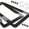 Carbon Fiber License Plate Frames Car Tag Holder Heavy Duty Plate Mounting Kit