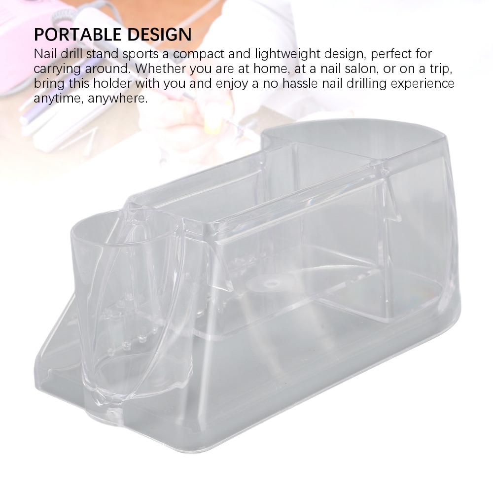 Transparent Multifunctional Nail Drill Stand  Nail Grinding Bits Classified Placement