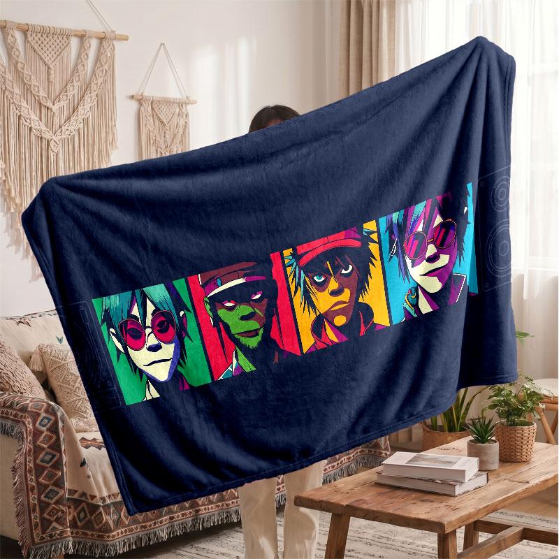 Warm Flannel BlanketGorillaz Soft Cozy Throw Blanket for Bedroom Couch
