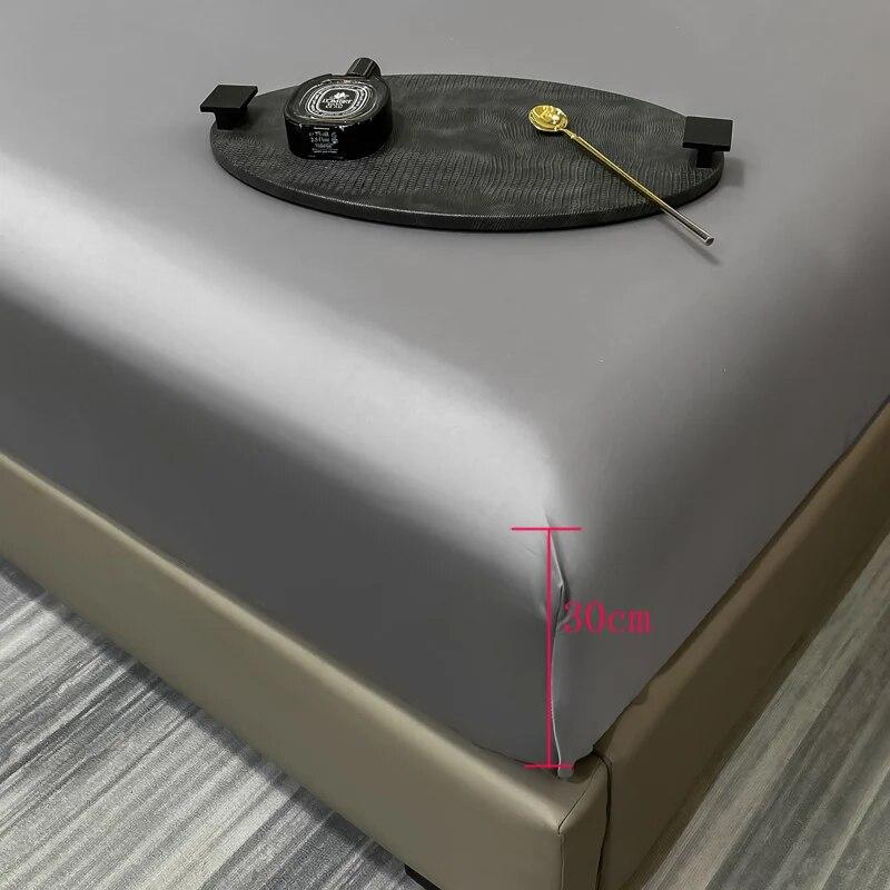 Sábana Bajera Ajustable de Algodón Egipcio con Bandas Elásticas, Fundas de Colchón Ajustables Antideslizantes para Cama Individual, Doble, King, Queen, Sábana Suave