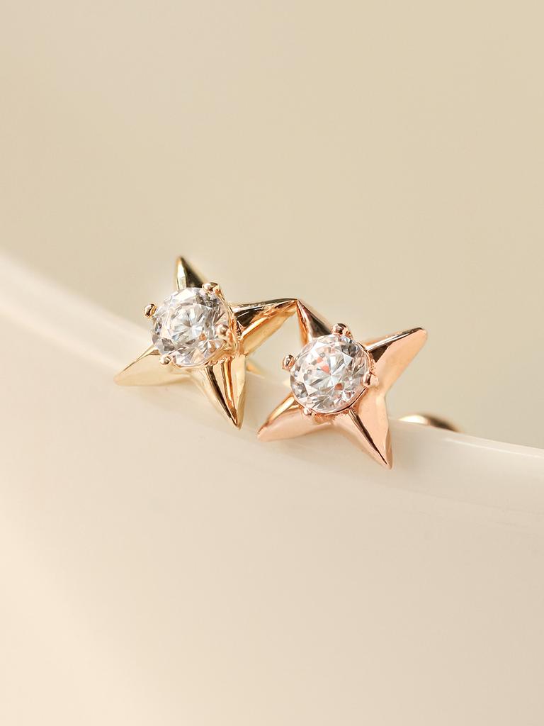 Minimalpiercing 14K Studded Cubic Piercing Earrings