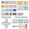 Wholesale Sunflower Rainbow Butterfly Cat Heart Eyes Italian Charm Links Fit 9MM Stainless Steel Bracelet Women DIY Making Gift