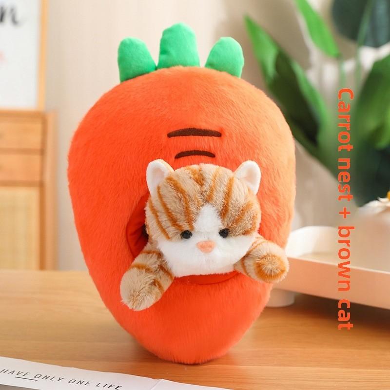 Creative Cat Plush Toy With Detachable Fruit Pillow For Kids And Collectors