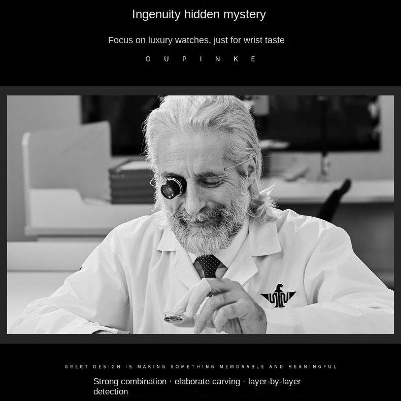 OUPINKE Hollow Barrel Mekanik Saat Moda Silikon Su Geçirmez Erkek Saati Erkek Saati