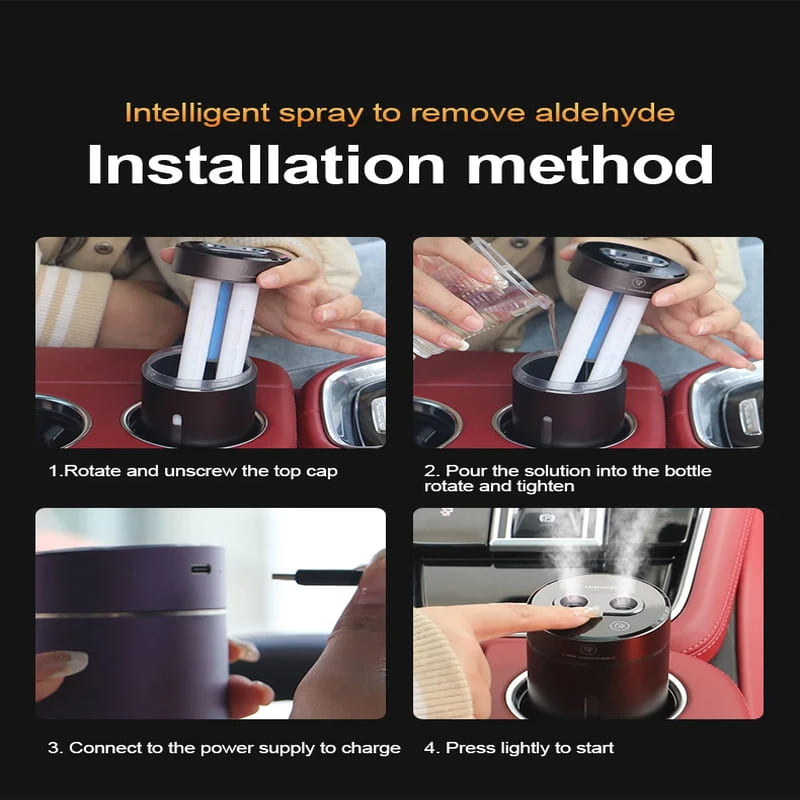 Auto-Lufterfrischer, wiederaufladbarer USB-Aromatherapie-Luftbefeuchter, Mini-Diffusor für ätherische Öle, Auto-Innenausstattung, leichter Duft, langanhaltend