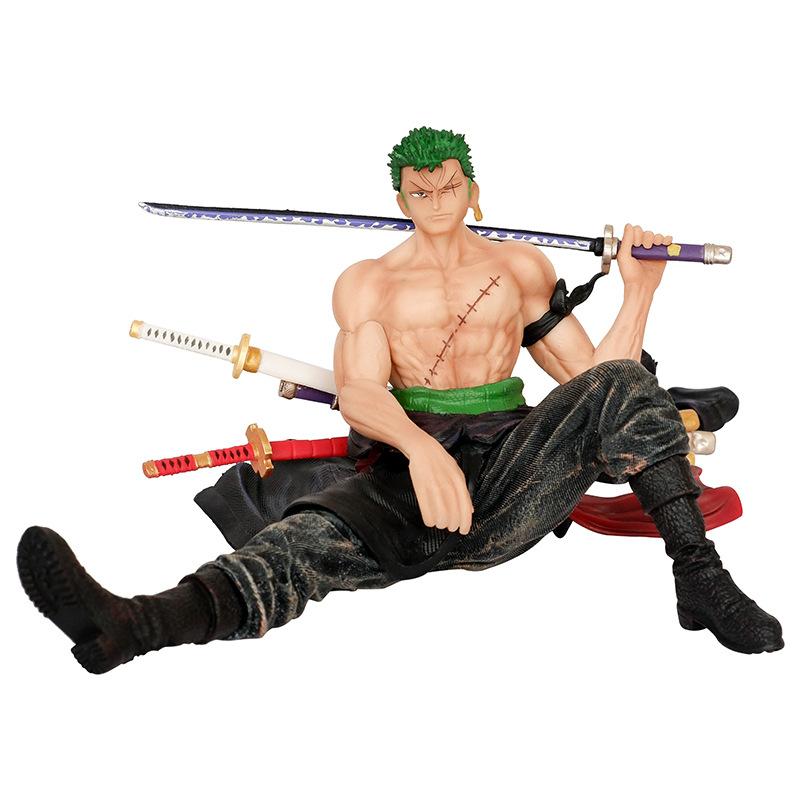 Anime One Piece Two Years Later Roronoa Zoro Sitting Ver. PVC Action Figure Statue Collection Model Kids Toys Doll Gifts 12cm