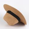 Straw Hat High-Density Natural Straw Fabric Lightweight Breathable Sun Protection Wide Brim Flat Top Summer Hat