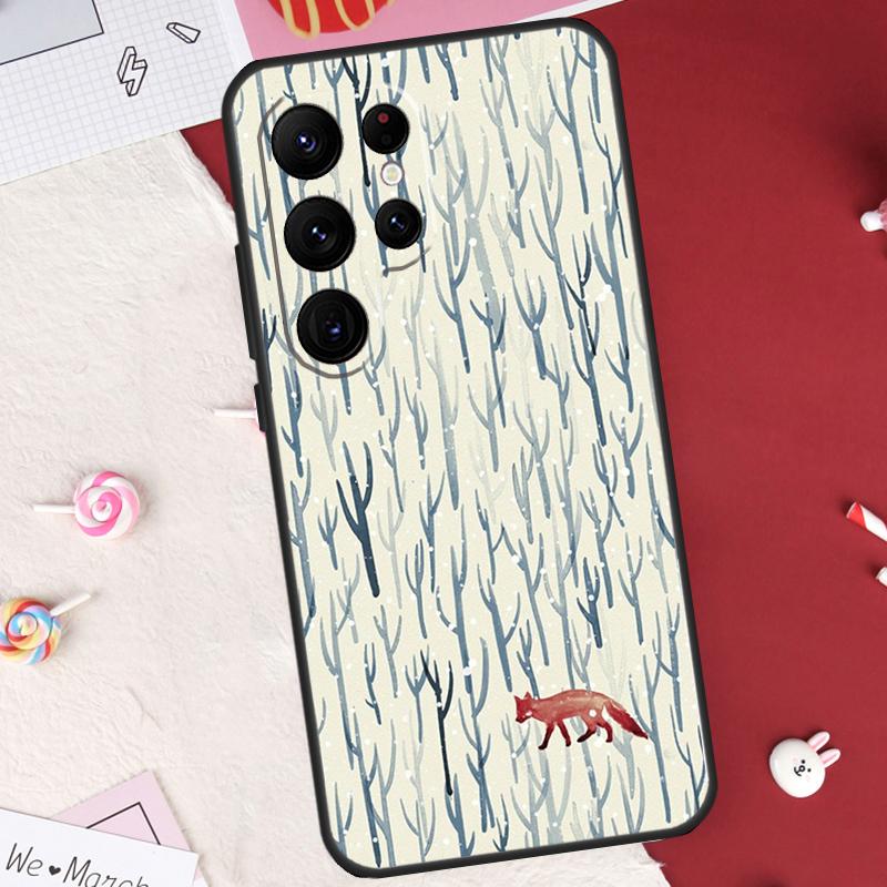 Winter Fox Foxes Case For Samsung Galaxy S26 Ultra S23 S22 S21 S20 S24 S25 Ultra S10 Plus S25 FE Cover Shell
