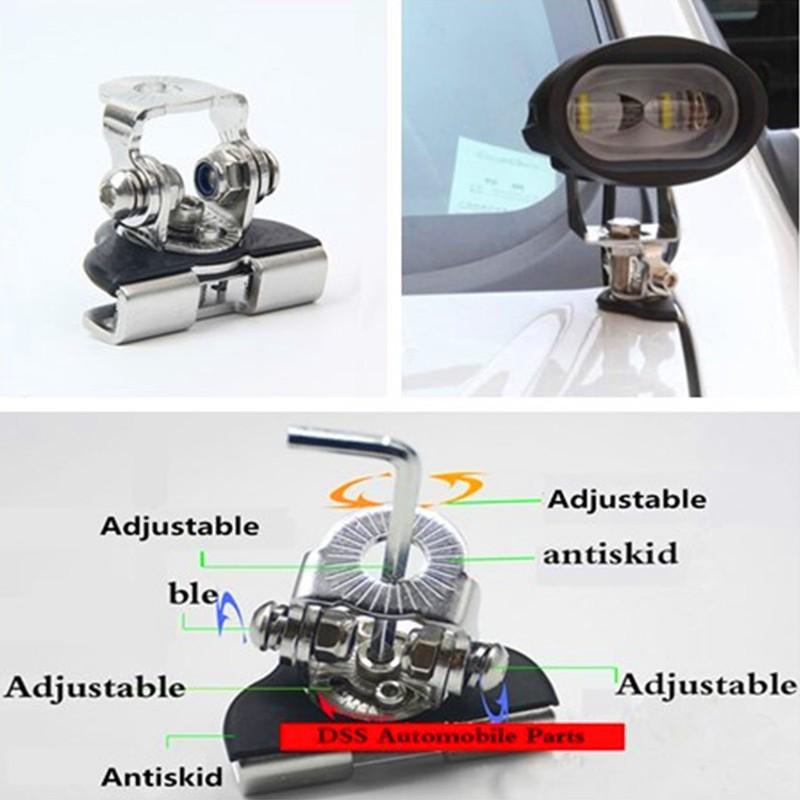 2 Pcs Metal Car 4X4 A Pillar Hood Mount Bracket Clamp Holder For LED Light
