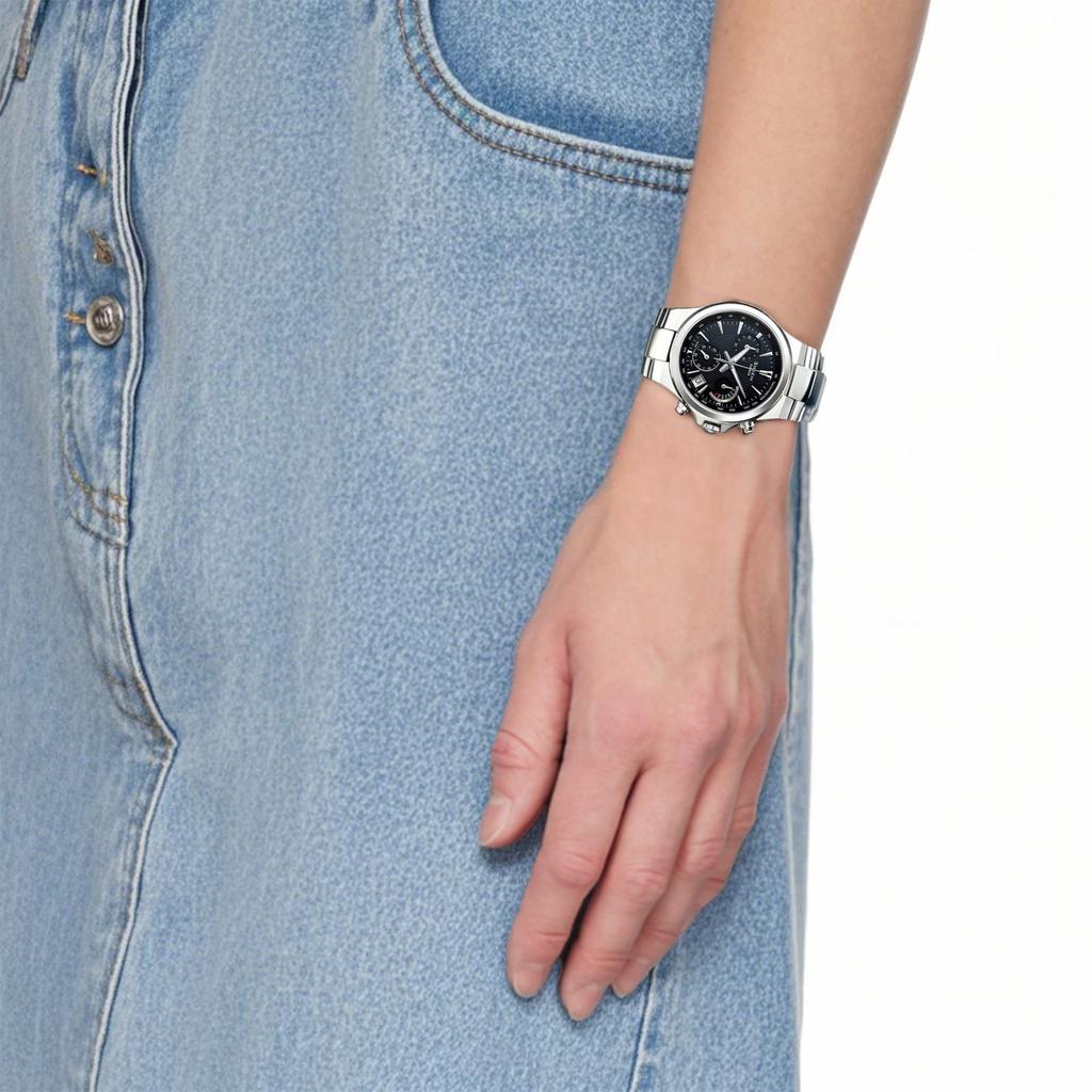 CASIO SHEEN Business Quartz Movement Stainless Steel Strap Watch Women's Watch Black Dial SHE-5019D-1A