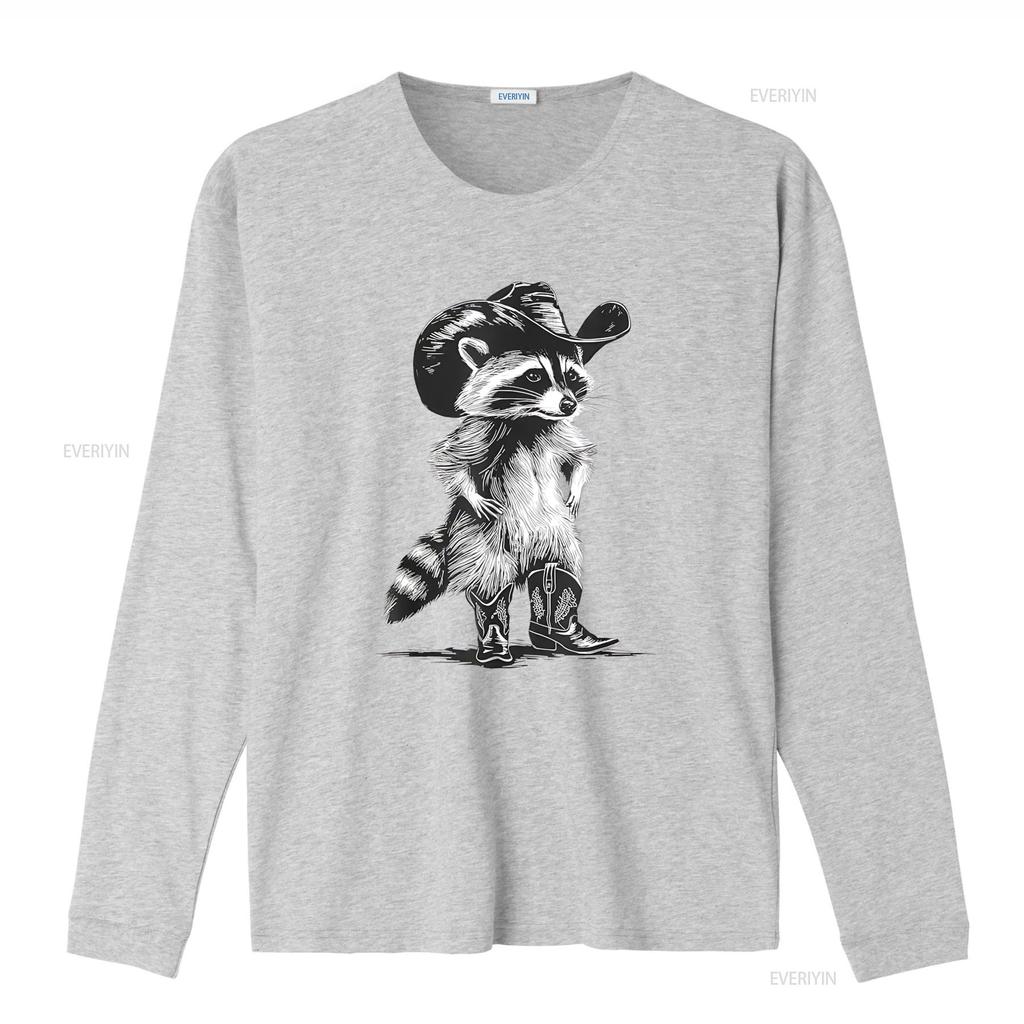 Racoon Cowboy Funny Meme T Shirt Unique Design for Western Fashion Lovers Vintage Washed Streetwear Fashion Stretched Homme
