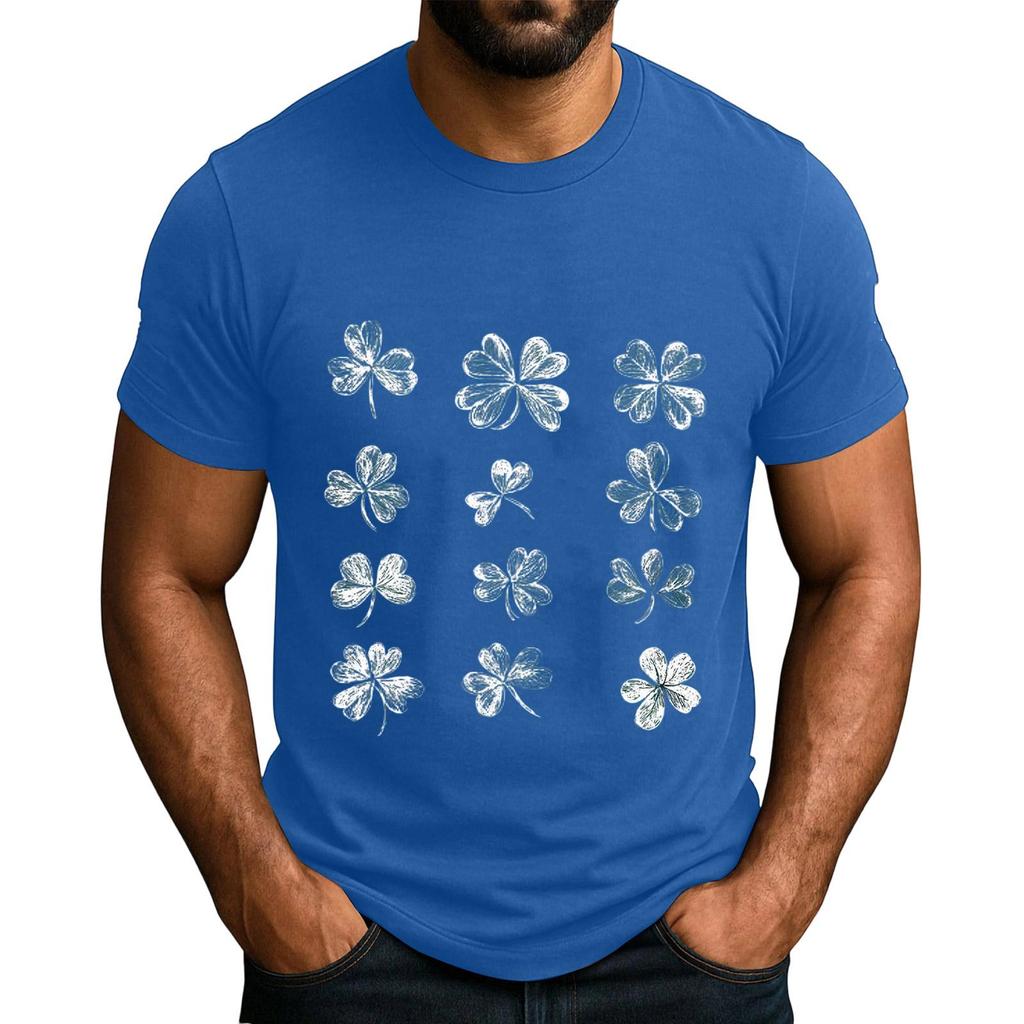 Men's  Popular T-shirt Printed Round Neck Short Sleeve T-shirt