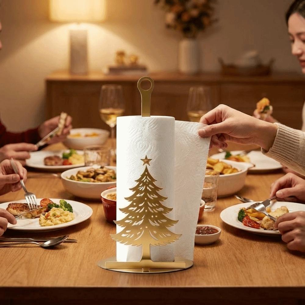 Freestanding Christmas Tree Shaped Tissue Holder Weighted Base Kitchen Paper Holder Desktop Decor
