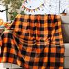 1pz Plaid Arancione di Bufalo Coperta - Morbida, Calda e Soffice Coperta a Quadri per Divano o Letto, Leggera Stile Rustico Halloween
