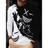 Herren Langarm-T-Shirt mit 3D-Streifendruck, bequem, atmungsaktiv und vielseitiges Herren-Oberteil