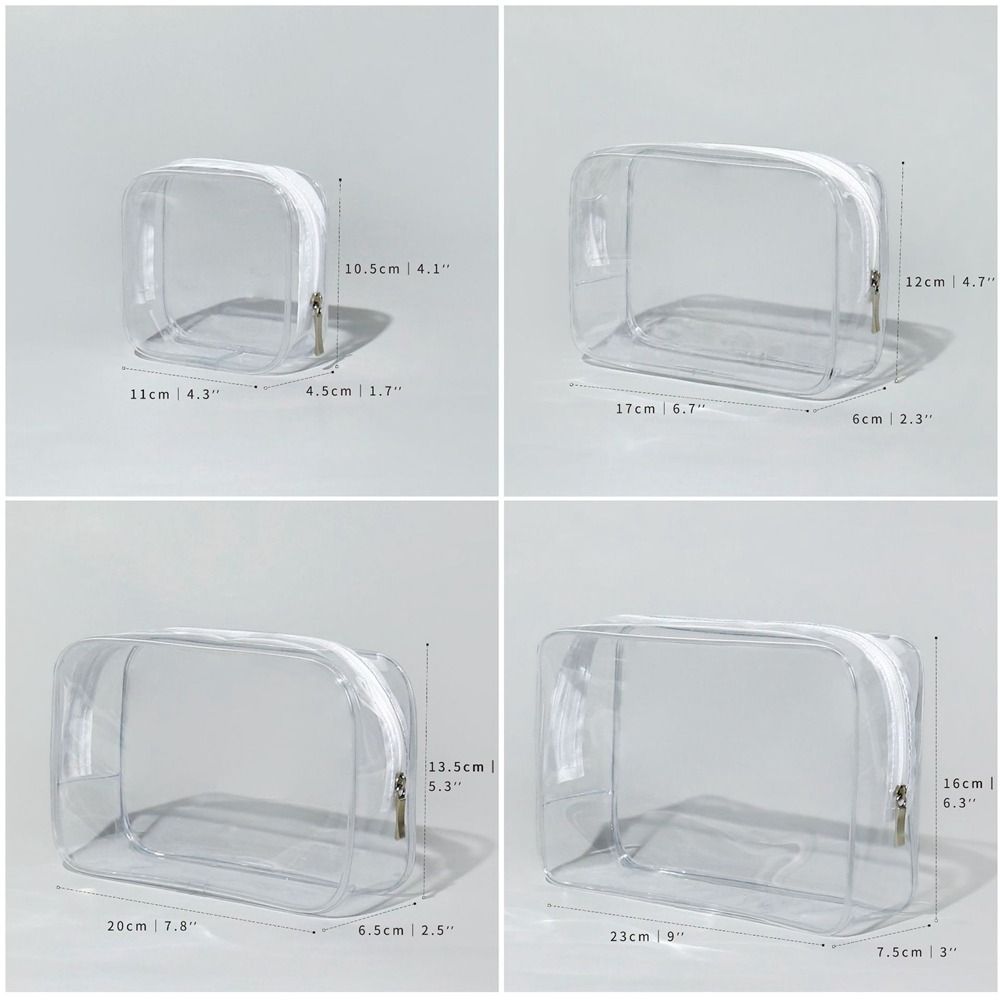 Transparent Printing Travel Organizer Multifunctional Clear Makeup Pouch Portable PVC Wash Bags
