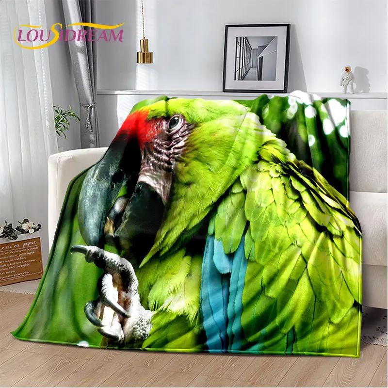 Macaws Colorful Birds Parrot Soft Plush Blanket,Flannel Blanket Throw Blanket for Living Room Bedroom Bed Sofa Picnic Cover Kids