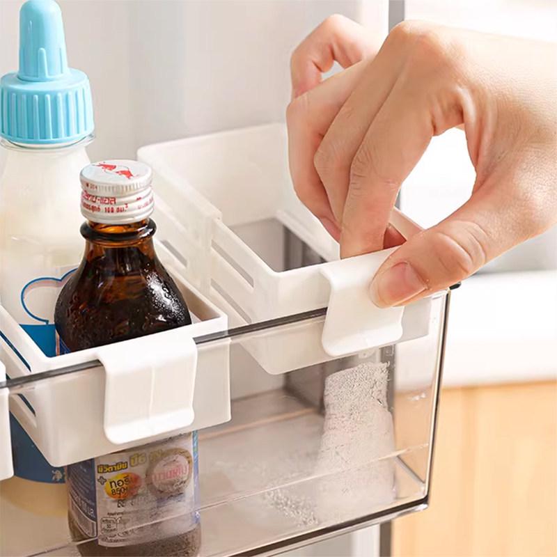 Retractable Fridge Door Organizer: Multi-Use Seasoning Divider & Anti-Tip Shelf