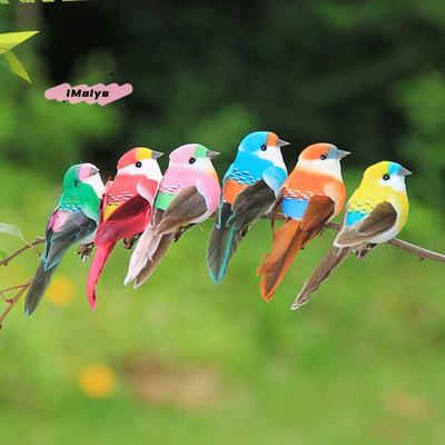 M-1pcs Cute Artificial Birds Fake Foam Animal Simulation Feather Birds Models Tit DIY Craft Home Garden Ornament Decoration